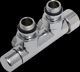 Design H-onderblok OVUS 2x1/2" HoH 50mm haaks rechts